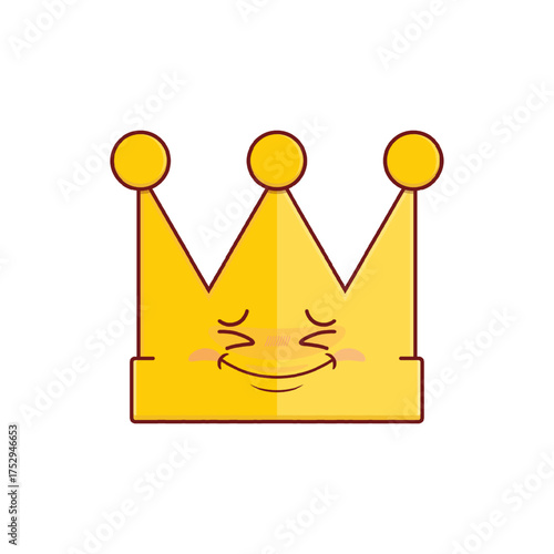 gold crown hurt face cartoon cute