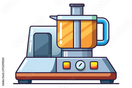 Isolated food processor with buttons and knob ready to process food perfectly