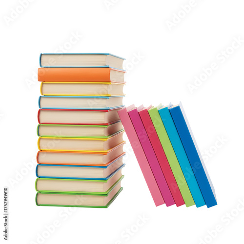 Wallpaper Mural Stack of colorful books representing knowledge acquisition with isolated transparent background Torontodigital.ca