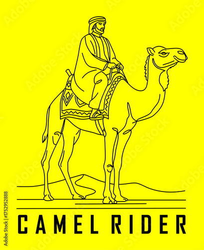 Rider on Camel line design art