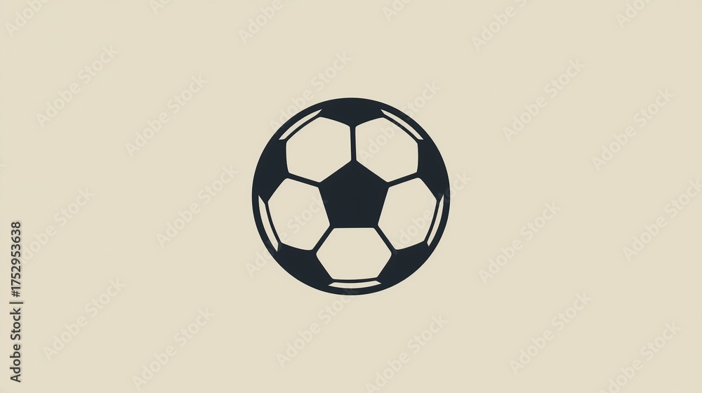 Obraz premium Classic soccer ball design on neutral background evokes sportsmanship, teamwork, and athletic competition for sports enthusiasts and promotional campaigns