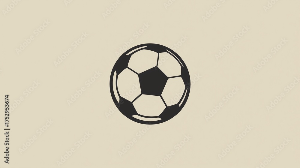 Obraz premium Classic soccer ball design for sports promotions and team branding, perfect for passionate fans and energetic game day campaigns, minimal aesthetic appeal