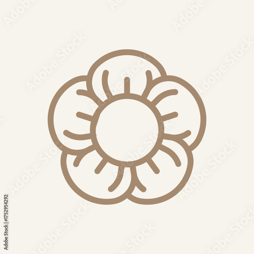 Strawberry blossom symbol. Modern design graphic element.