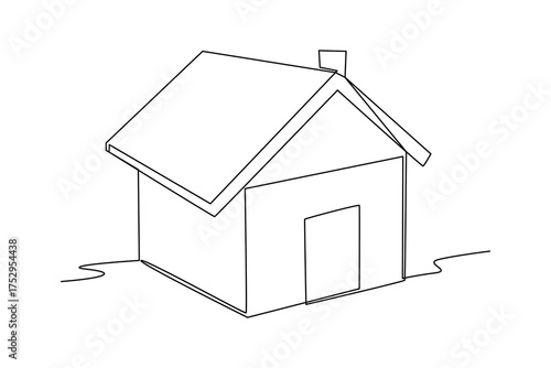 Simple continuous line drawing of Invest in a home estate. Property minimalist concept, Industrial concept.