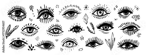 Artistic collection of eye illustrations