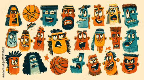 vector illustration of a set of colorful icons emoji faces 