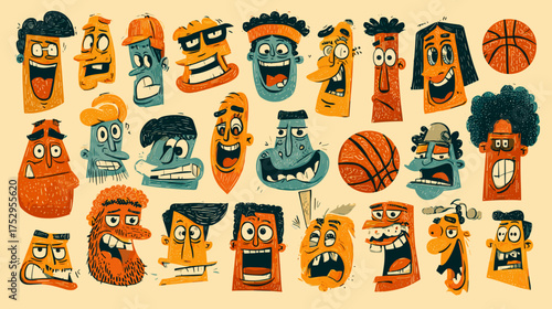 vector illustration of a set of colorful icons emoji faces 