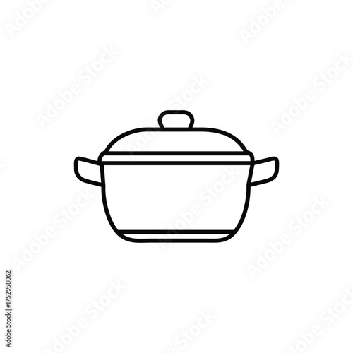 Cooking Pot Vector Icon Kitchenware Food Preparation Illustration