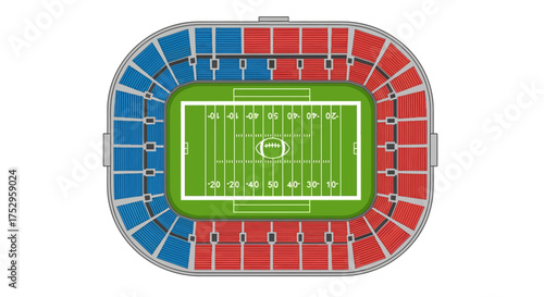 American Football Stadium Blueprint - Aerial View of Sports Venue Plan