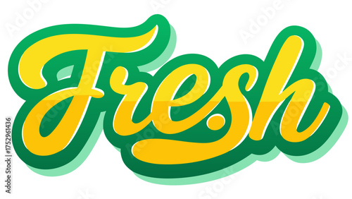 Fresh logo with a dynamic and modern design, featuring flowing yellow script with a green outline, conveying a sense of natural goodness and vitality