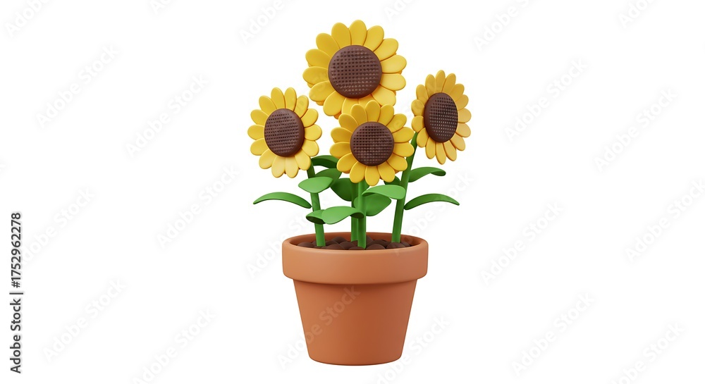 Obraz premium Sunflower in a Pot