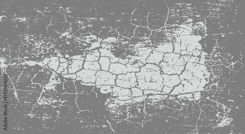 Fototapeta Distressed gray vector background with crackled texture and grunge elements