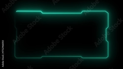 Wallpaper Mural Futuristic digital HUD cyber frame technology for video overlay templates. Digital HUD futuristic motion graphic element cyber generated background. security hologram frame border 4k animation.. Torontodigital.ca