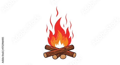 A warm bonfire with glowing embers burning brightly in the dark night sky.