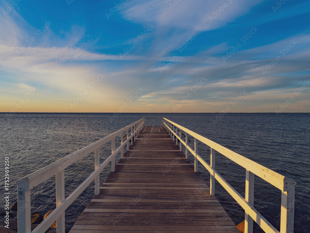 Fototapeta premium pier on the sea ,sunset time