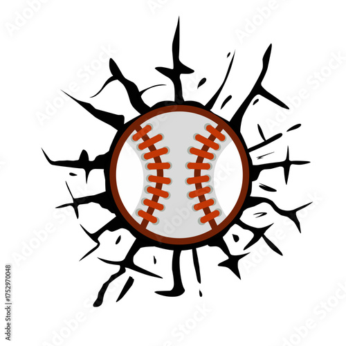 Ilustrasion baseball against the wall