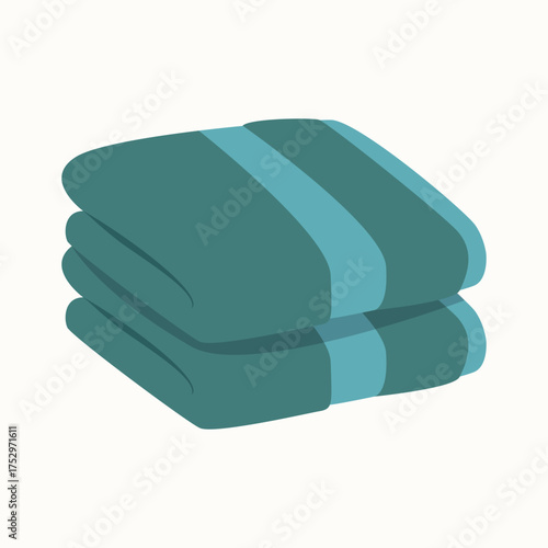 Folded towels in a stack. Hotel amenity for guest rooms, spa and pool areas. For packaging, housekeeping guides, brochures and booking pages.