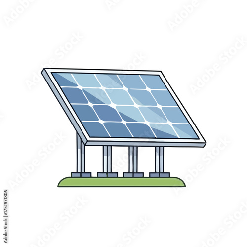 Modern solar panel illustration, representing sustainable and renewable energy technology for clean power generation and eco-friendly electricity production