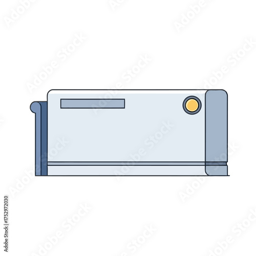 Sleek minimalist vector illustration of a modern electronic device, embodying advanced climate control, efficient home comfort, and innovative technology solutions