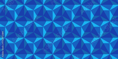 Seamless geometric pattern with blue 3D diamond shapes creating a modern abstract background.