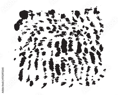 Vector black abstract hand-drawn ink dot texture. Black and white pattern for packaging, cosmetic labels, social media, poster design. Minimal calligraphy doodle style.