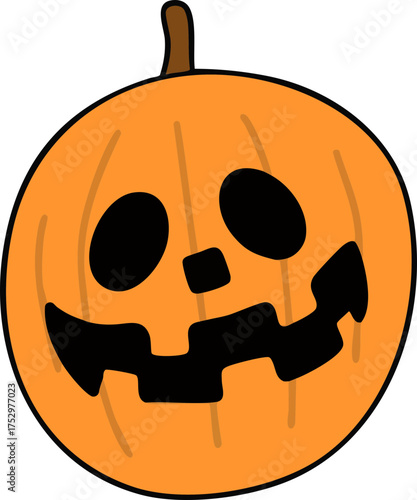 할로윈 호박 잭오랜턴 캐릭터 라인드로잉(halloween pumpkin character line drawing)