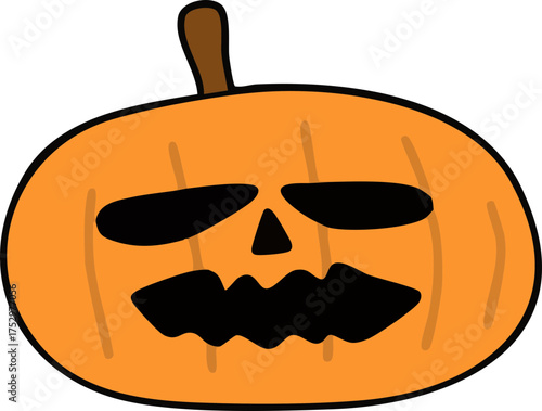 할로윈 호박 잭오랜턴 캐릭터 라인드로잉(halloween pumpkin character line drawing)