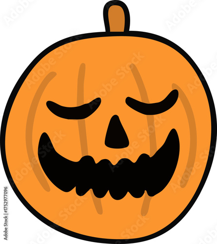 할로윈 호박 잭오랜턴 캐릭터 라인드로잉(halloween pumpkin character line drawing)