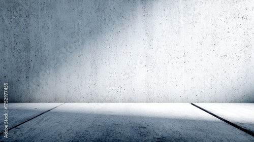 Minimalist concrete interior with soft shadows, perfect for modern design projects and backgrounds