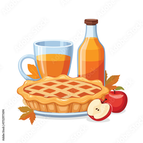 Delicious pie cider and apples
