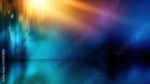 Vibrant abstract background with colorful light streaks and reflections, ideal for design projects