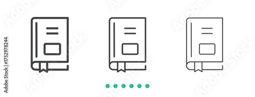 Book icon. Thin line icon vector