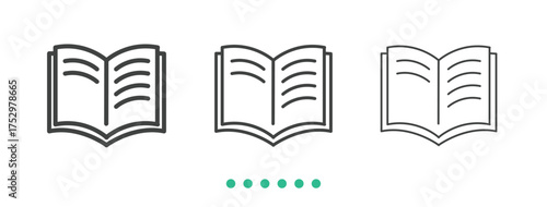 Book icon. Thin line icon vector