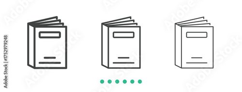 Book icon. Thin line icon vector
