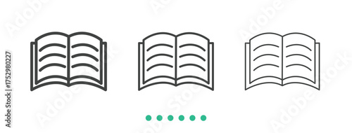 Book icon. Thin line icon vector
