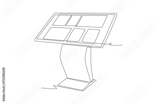 Digital kiosks concept one-line drawing
