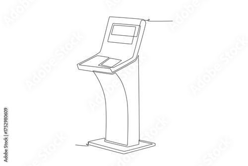 Digital kiosks concept one-line drawing