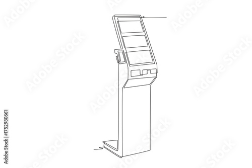 Digital kiosks concept one-line drawing