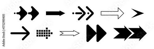 Set of black vector arrows. Arrow icon. Arrow vector icon. Arrow. Arrows vector collection