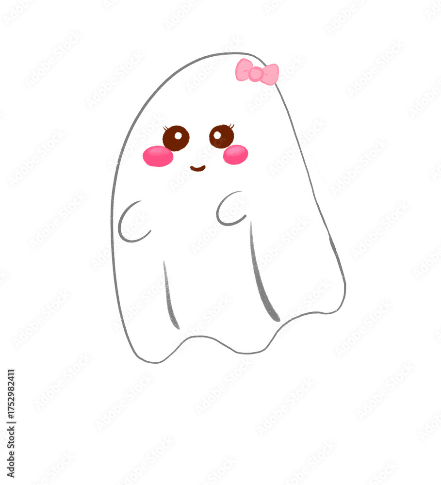 Fototapeta premium Halloween Ghost Cute Illustration
