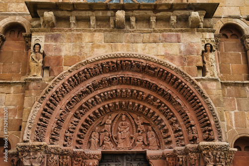 Detail of the Church of Santo Domingo, a masterpiece of Romanesque art located in the heart of Soria, Spain

