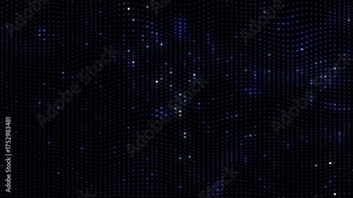 Blue wavy LED lights party background. Glowing rippling disco wall animation. Full HD and looping shiny glittering LEDs motion background. 