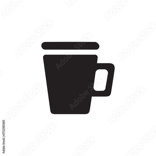 Sleek Black Coffee Cup Icon Symbolizing Modern Beverage Culture and Design Aesthetics for Café Menus and Branding