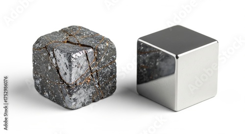 Germanium-bearing ore with refined germanium metal cube