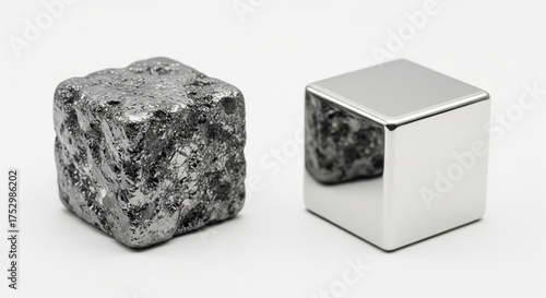 Iridium ore with refined iridium metal cube