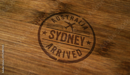 Sydney arrived stamp and stamping