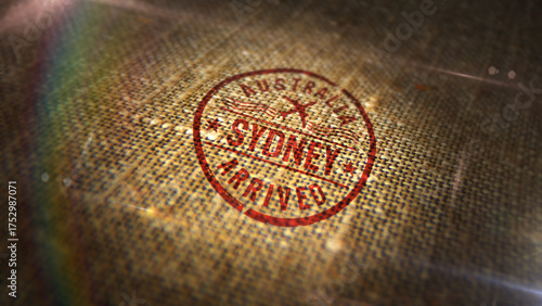 Sydney arrived stamp and stamping