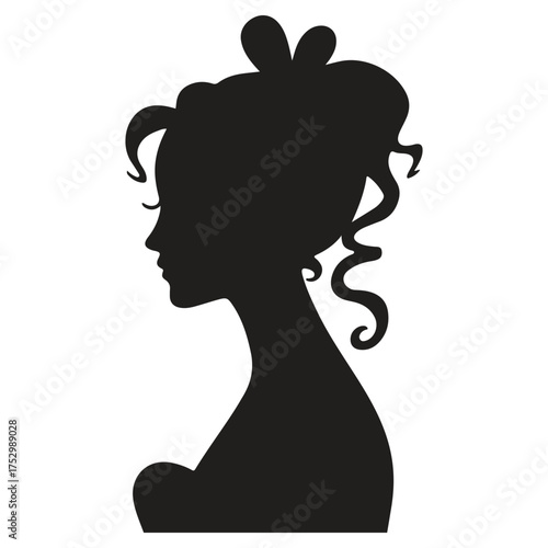 Elegant woman s profile silhouette