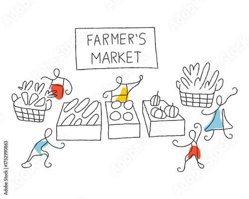 Farmer's Market stylised minimalist vector illustration