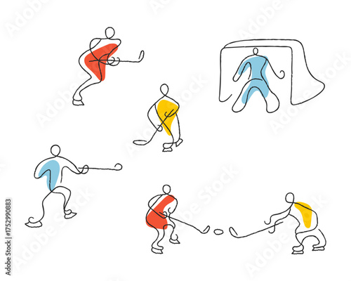 Hockey game stylised minimalist vector illustration